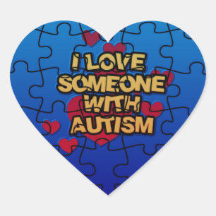 J'Aime Quelqu'Un Avec Des Stickers Coeurs Autistes