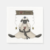 J'aime serviettes en papier mouton