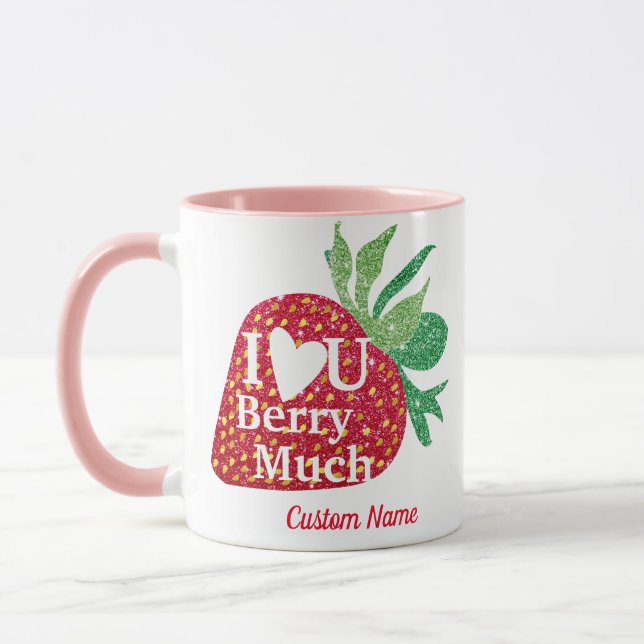 J'Aime U Berry Beaucoup de Mug Personnalisé, Valen (Gauche)