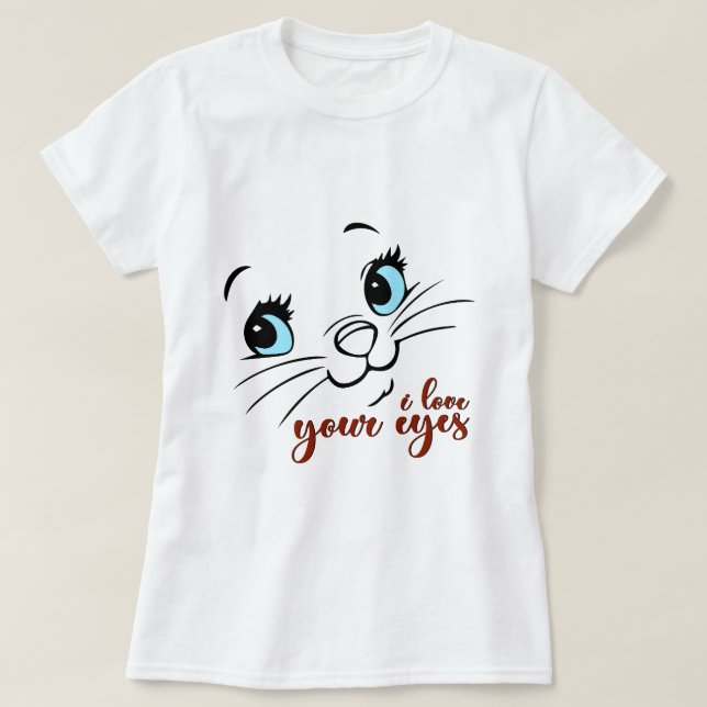 J'Aime Vos Yeux, T-shirt Chat (Design devant)