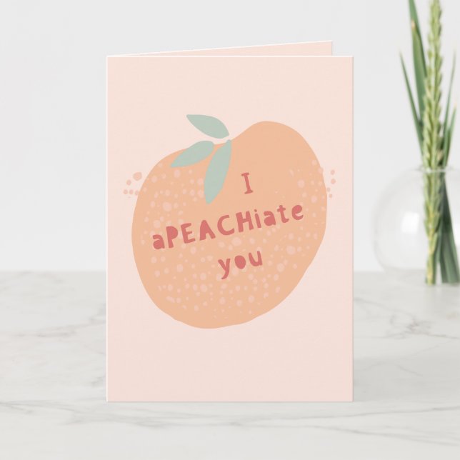 J'Aime Votre Carte De Voeux Merci Peach (Devant)