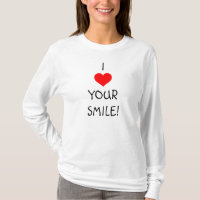 J'aime votre sourire - long T-shirt de douille de