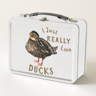 J'Aime Vraiment Les Canards Métal Lunchbox