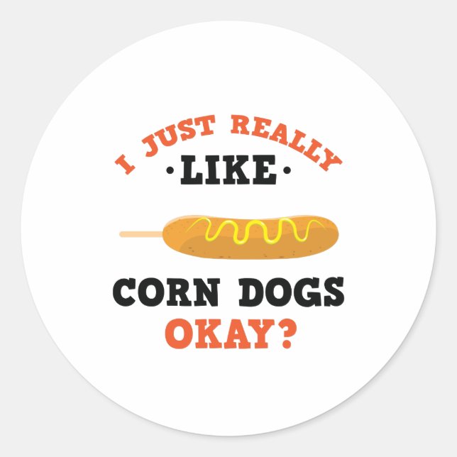 J'Aime Vraiment Les Chiens De Maïs Drôle Sticker C (Devant)