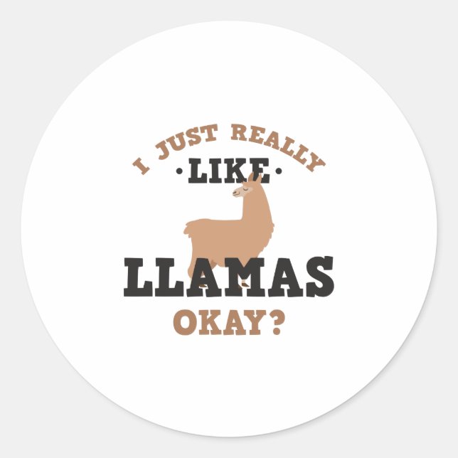 J'Aime Vraiment Llamas Drôle Sticker Citation (Devant)