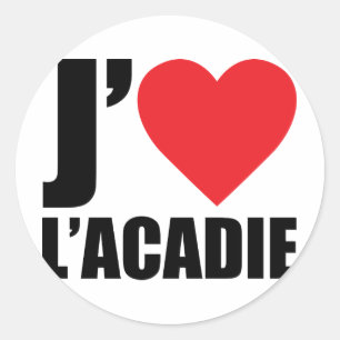 J'aimeL' acadie Classic Round Sticker