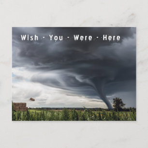 J'aimerais que vous soyez ici tornade carte postal