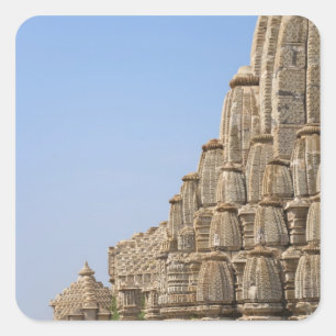 Jain temple in Chittorgarh Fort, India Square Sticker