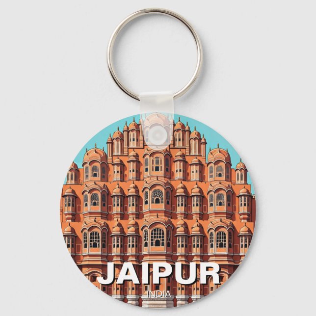 Jaipur Hawa Mahal Souvenir Keychain (Front)