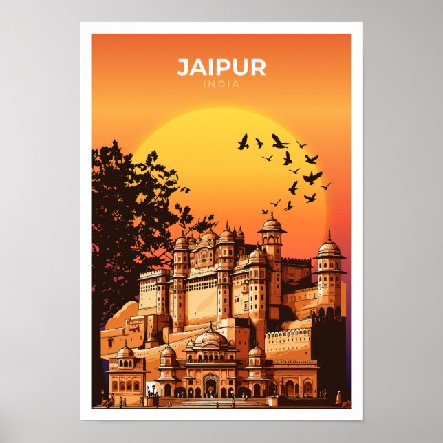 Jaipur India Travel Poster  (Front)