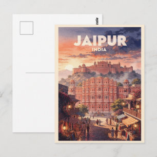 Jaipur India Vintage Travel Postcard
