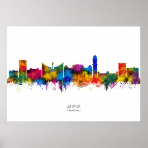 Jaipur Rajasthan Skyline Poster