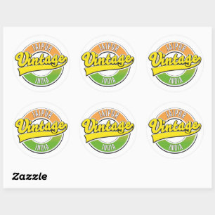 jaipur vintage style logo classic round sticker