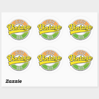 jaipur vintage style logo classic round sticker