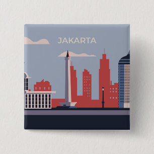 Jakarta city 2 inch square button