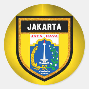 Jakarta Flag Classic Round Sticker