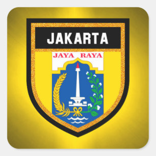 Jakarta Flag Square Sticker