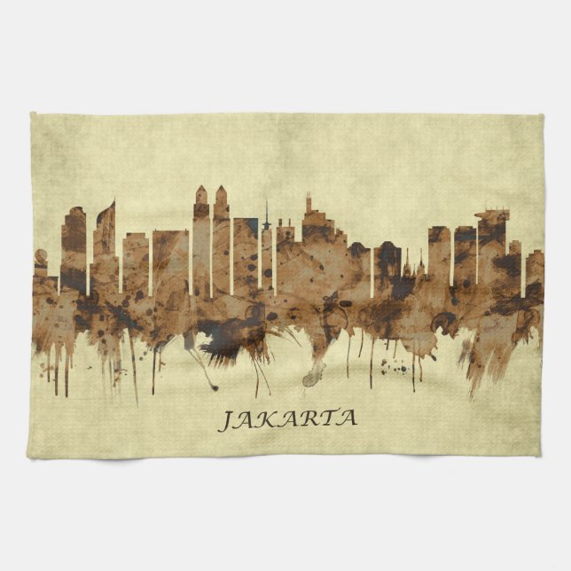 Jakarta Indonesia Cityscape Kitchen Towel (Horizontal)