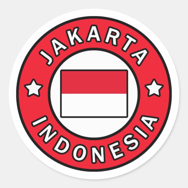 Jakarta Indonesia Classic Round Sticker (Front)