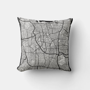 Jakarta Indonesia Map Throw Pillow