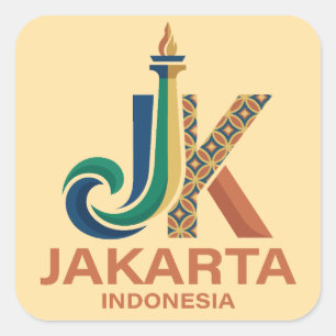 Jakarta Indonesia Southeast Asia Square Sticker