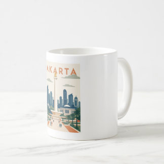Jakarta Indonesia Travel Poster Coffee Mug
