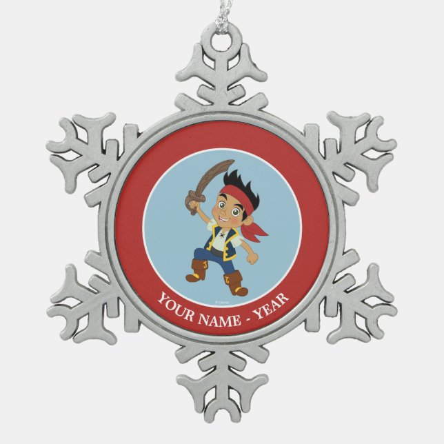 Jake and the Never Land Pirates | Captain Jake Snowflake Pewter Christmas Ornament (Front)