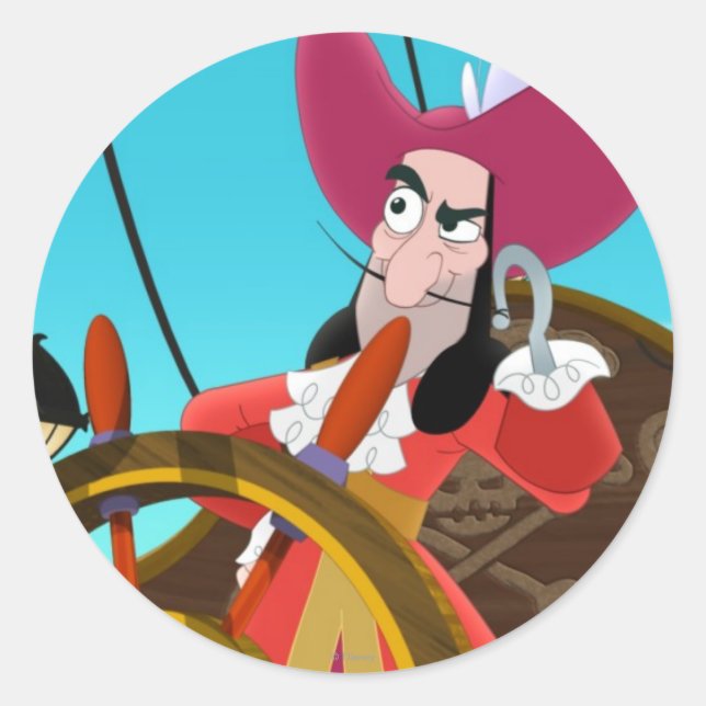 Jake and the Never Land Pirates | Hook Classic Round Sticker (Front)