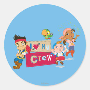 Jake and the Never Land Pirates I Love My Crew Classic Round Sticker