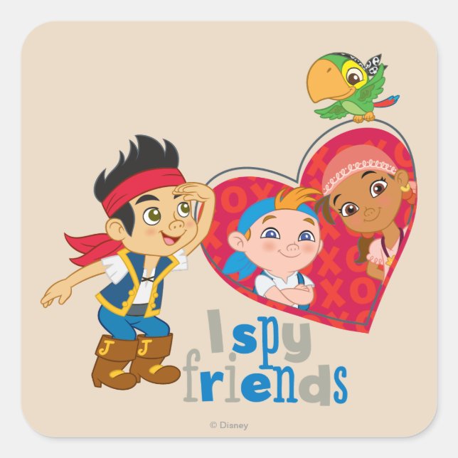 Jake and the Never Land Pirates | I Spy Friends Square Sticker (Front)