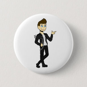 "Jake" cool guy in leather jacket 2 Inch Round Button