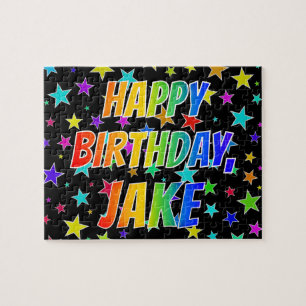 "JAKE" First Name, Fun "HAPPY BIRTHDAY" Jigsaw Puzzle