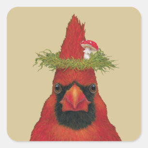 Jake the cardinal sitckers square sticker