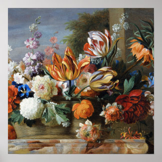 Jakob Bogdani Tulips Peonies and other Flowers Poster