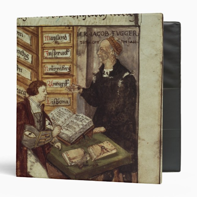 Jakob Fugger in his office, 1518 Binder (Front/Inside)
