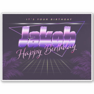 Jakob Name Vorname lila retro Sticker Geburtstag