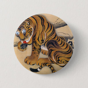 Jakuchu_Tiger 2 Inch Round Button