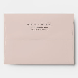 JALAINE Modern Minimalist Blush Pink Wedding Envelope
