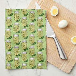 Jalapeno Jalapeño Hot Green Pepper Relish Jar Kitchen Towel