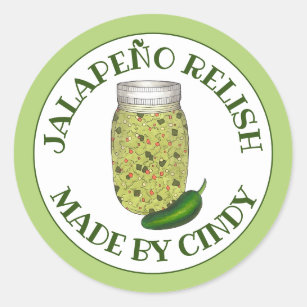 Jalapeno Jalapeño Hot Pepper Relish Made Canned By Classic Round Sticker