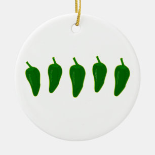 Jalapeno (Jalapeño) Peppers Logo Ceramic Ornament