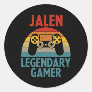Jalen Gift Name Personalized Funny Gaming Geek Bir Classic Round Sticker