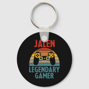 Jalen Gift Name Personalized Funny Gaming Geek Bir Keychain