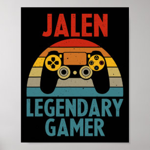 Jalen Gift Name Personalized Funny Gaming Geek Bir Poster