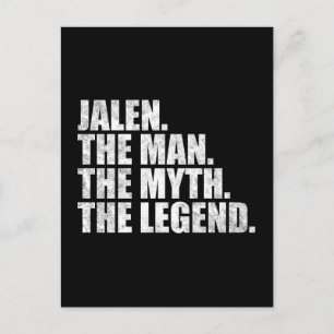 Jalen name, Jalen The Man The Myth The Legend Postcard