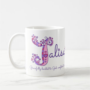 Jalisa name meaning decorative J monogram mug