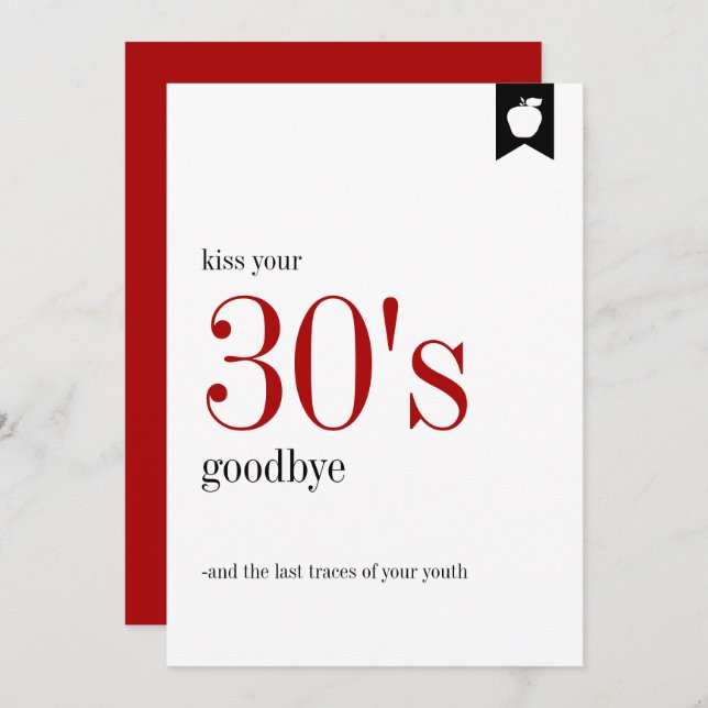 Jalon Anniversaire 30e Carte Anniversaire (Devant / Derrière)