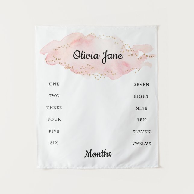Jalon Bébé en Or Blush Photo Blanket Tapisserie (Devant)