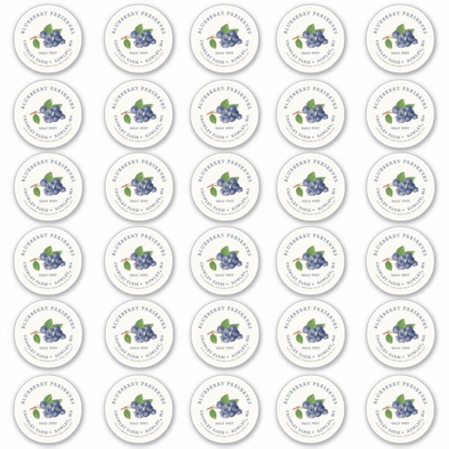 Jam de bleuets 2" Mason Jar Étiquette standard (Devant)