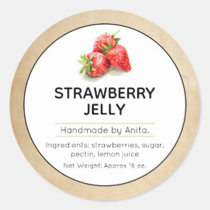 Jam fraise ou Jelly Canning Étiquette
